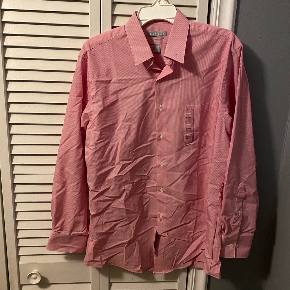 Neverworn fitted pinkstripe 16 - 32/33 button down